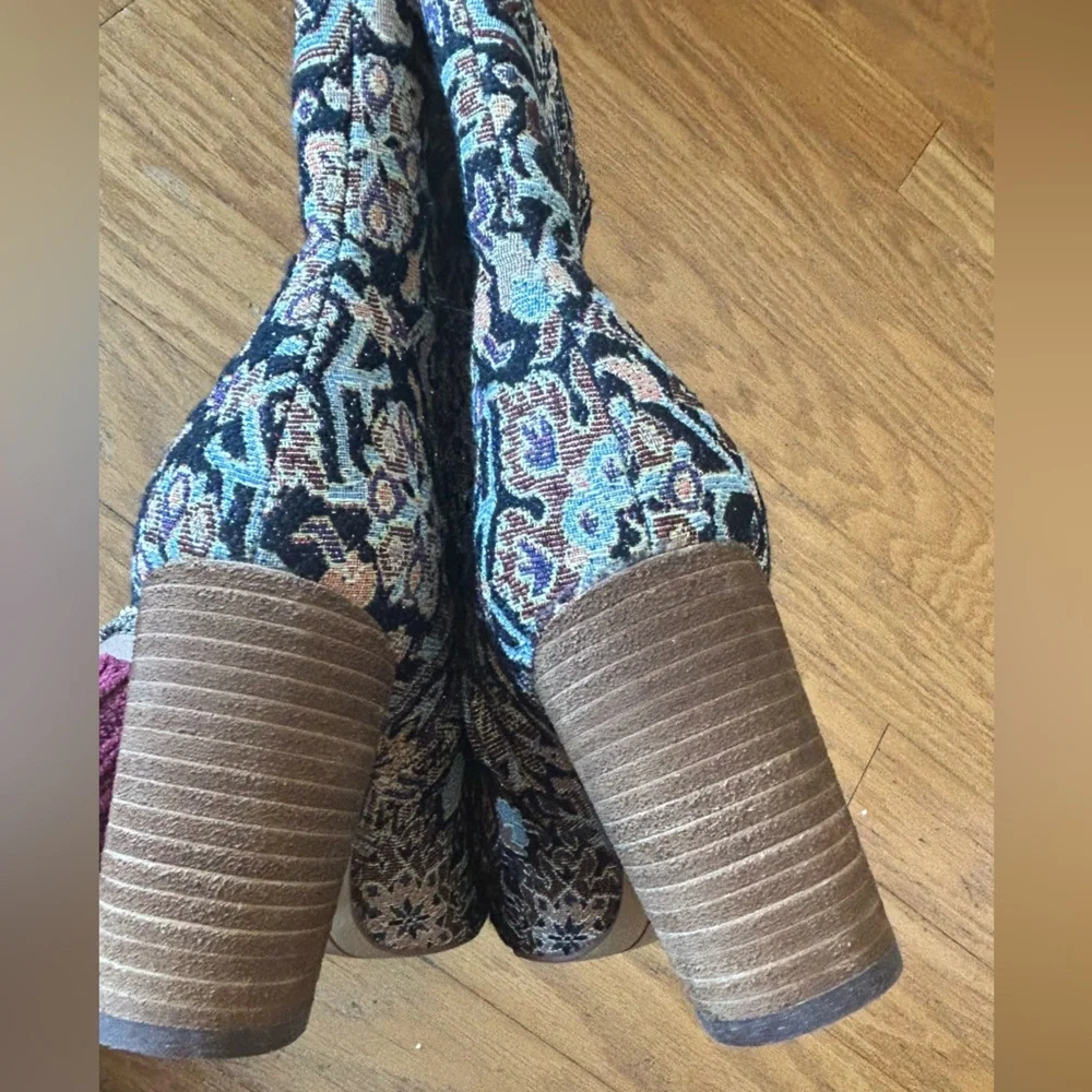 Sam Edelman for Anthropologie Corra‎ Tapestry Ankle Boots Sz 6